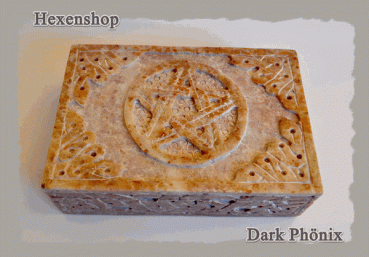 Hexenshop Dark Phönix Kartenbox mit Pentagramm aus Speckstein